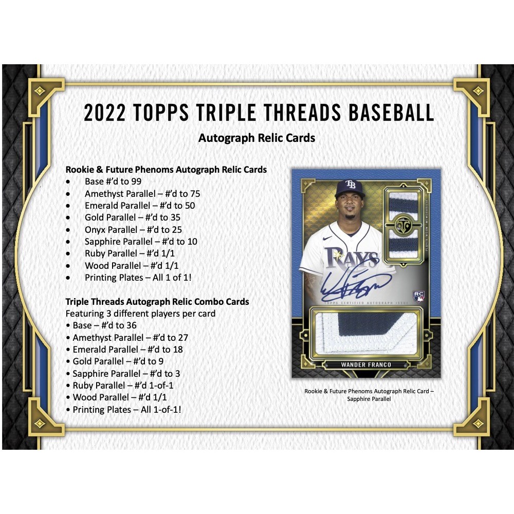2022 Topps Triple Threads Baseball Hobby Box | Steel City Collectibles