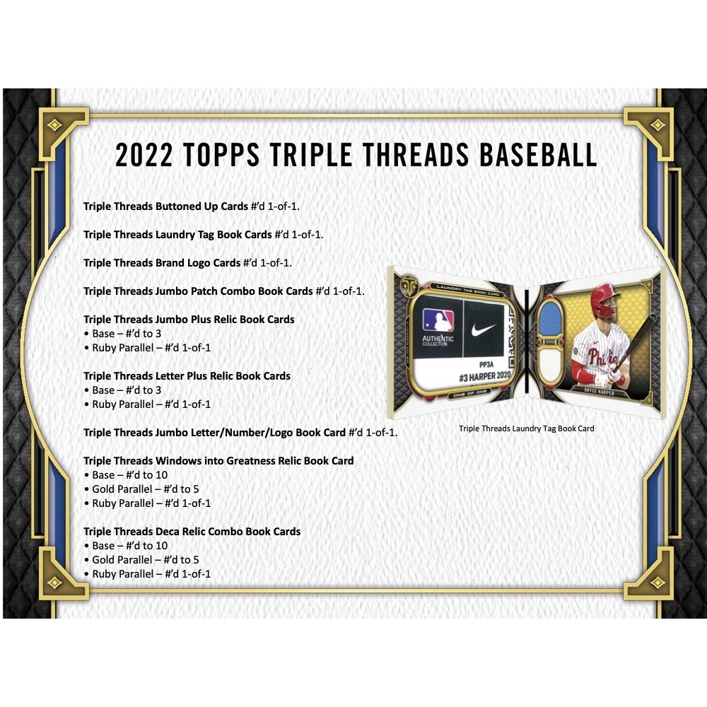 2022 Topps Triple Threads Baseball Hobby 9-Box Case | Steel City