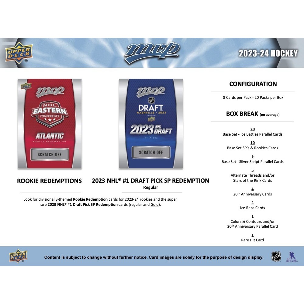 2023-24 Upper Deck MVP Hockey Hobby 20-Box Case