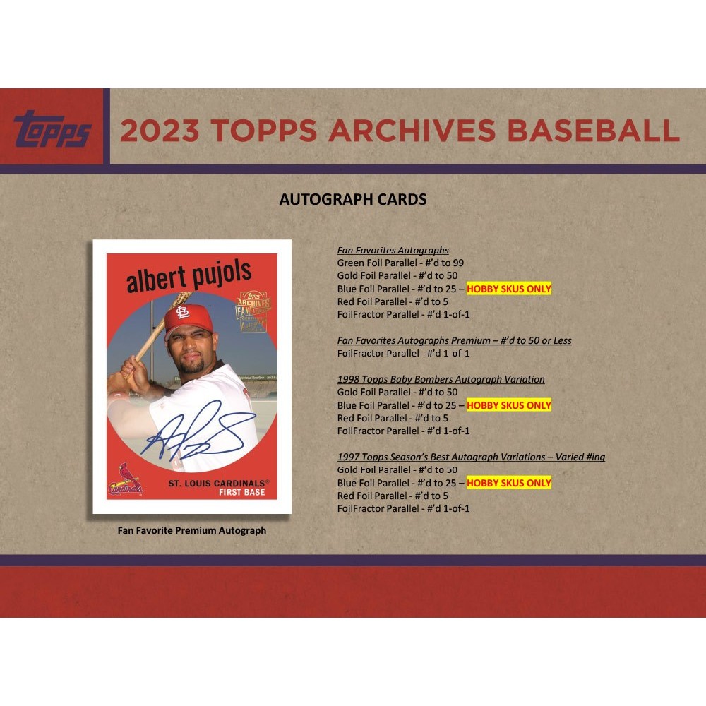 2023 Topps Archives Collector's Box