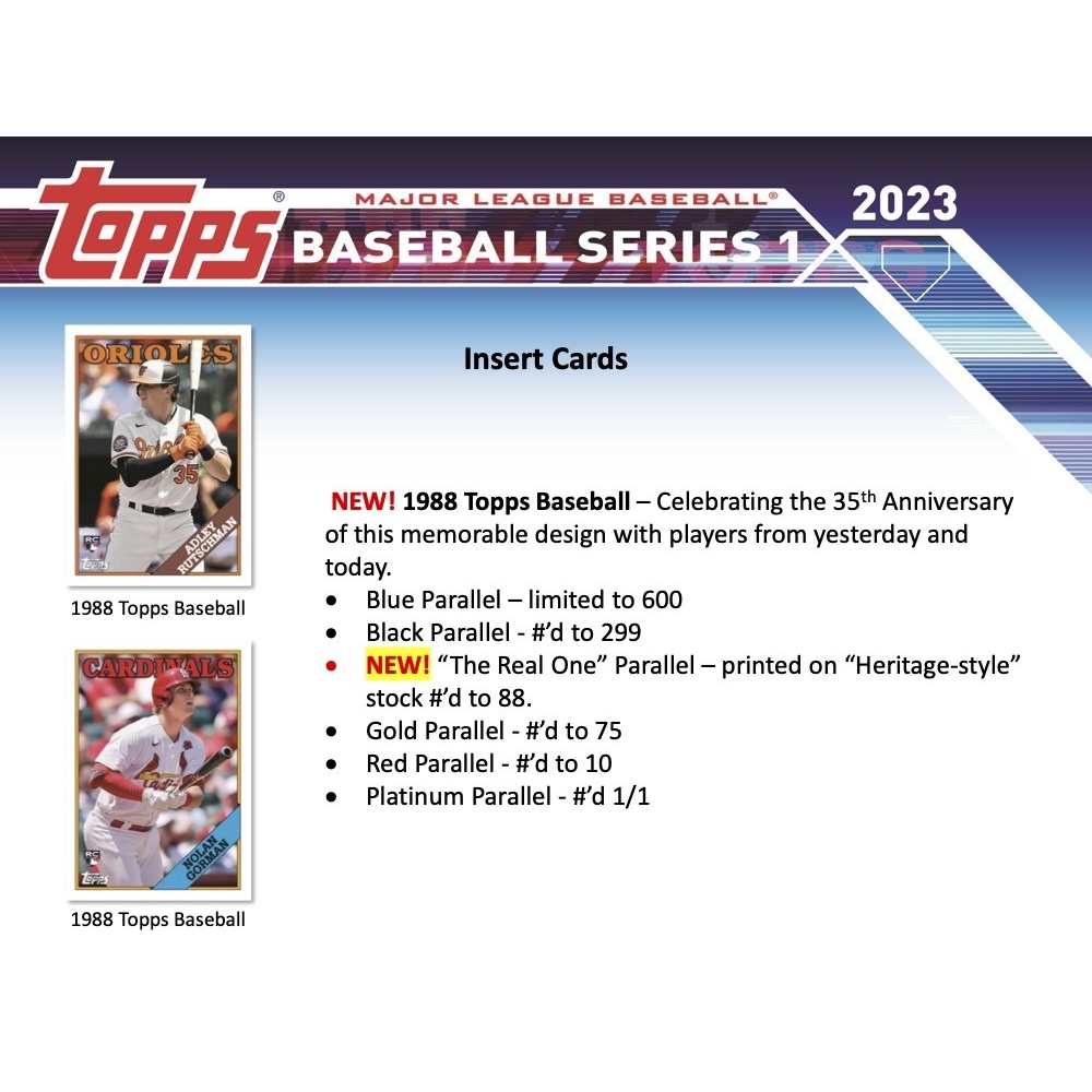 2023 Topps - 1988 Topps Baseball 35th Anniversary Black (Series