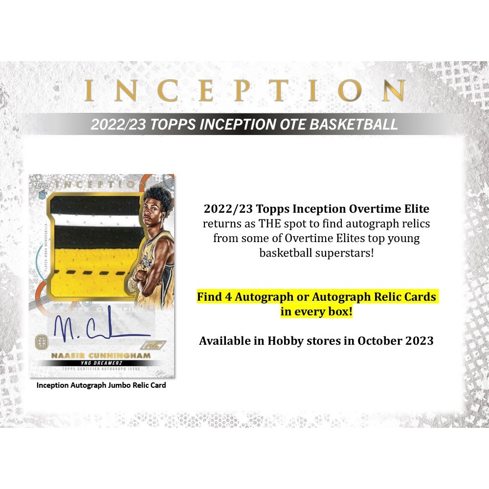 202223 Topps Overtime Elite Inception Basketball Hobby 16Box Case