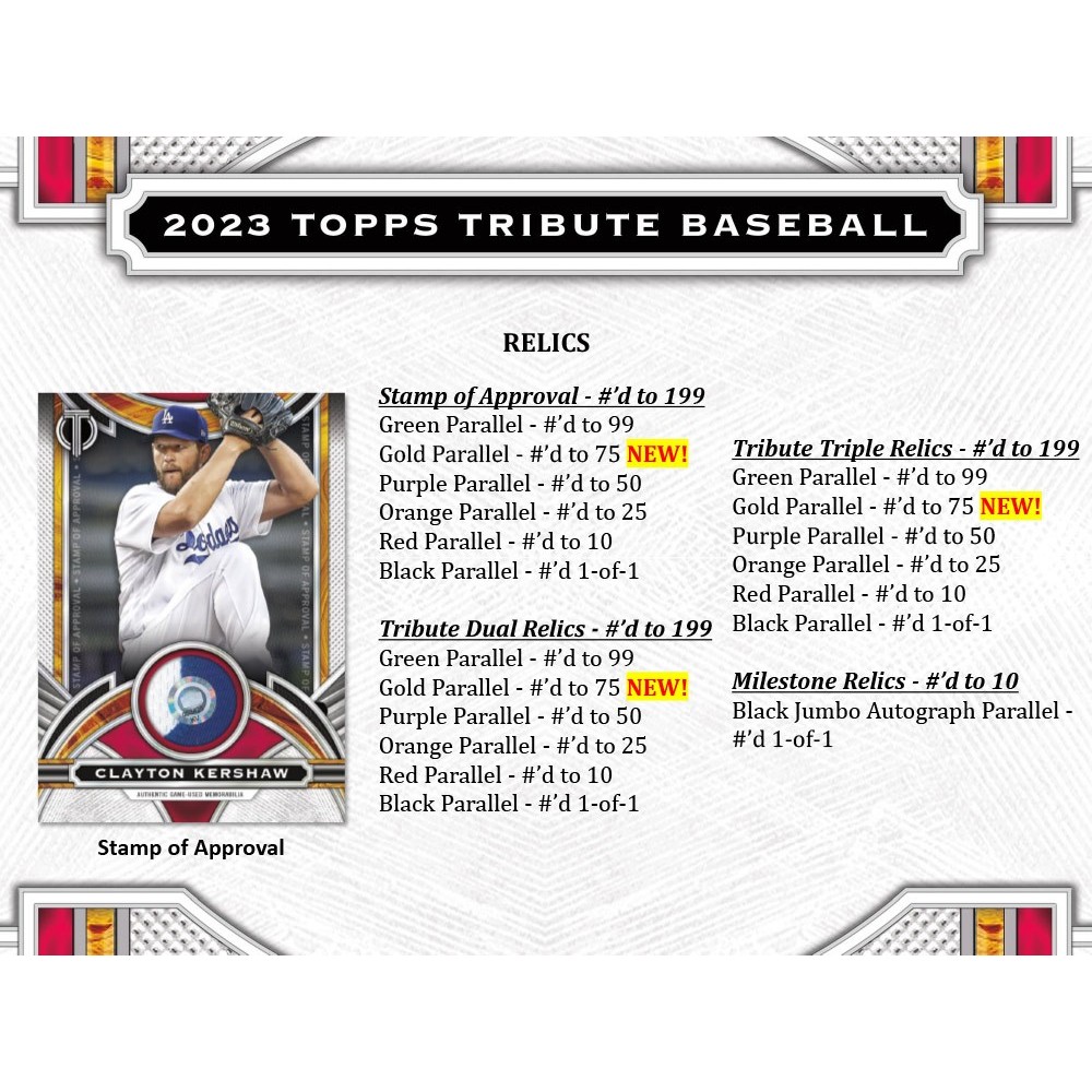 2023 Topps Tribute Baseball Hobby Box | Steel City Collectibles