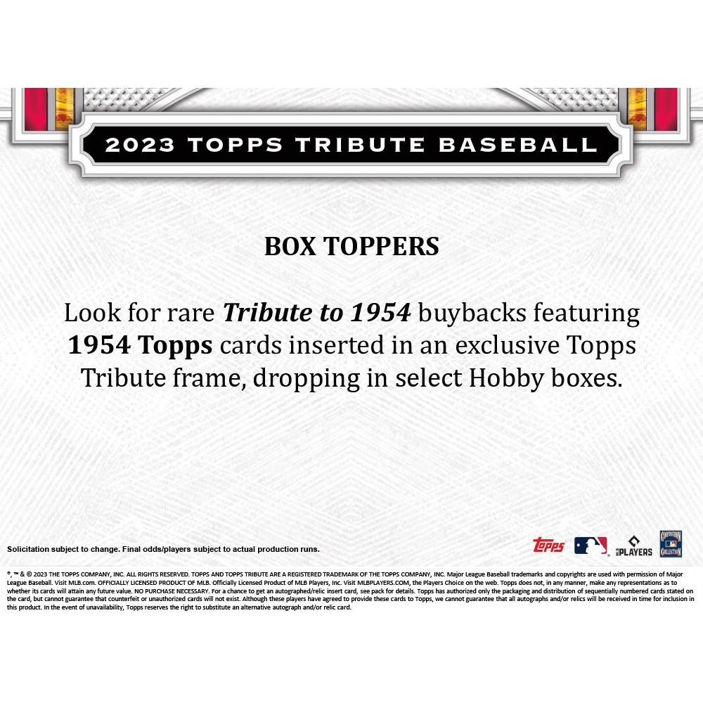 2023 Topps Tribute Baseball Hobby 6-Box Case | Steel City Collectibles