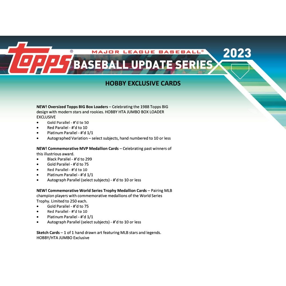 2023 Topps Update Series Baseball Hobby Jumbo 6-Box Case