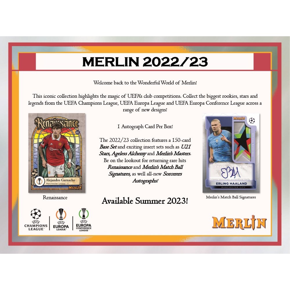 2022-23 Topps UEFA Club Competitions Merlin Chrome Soccer Hobby