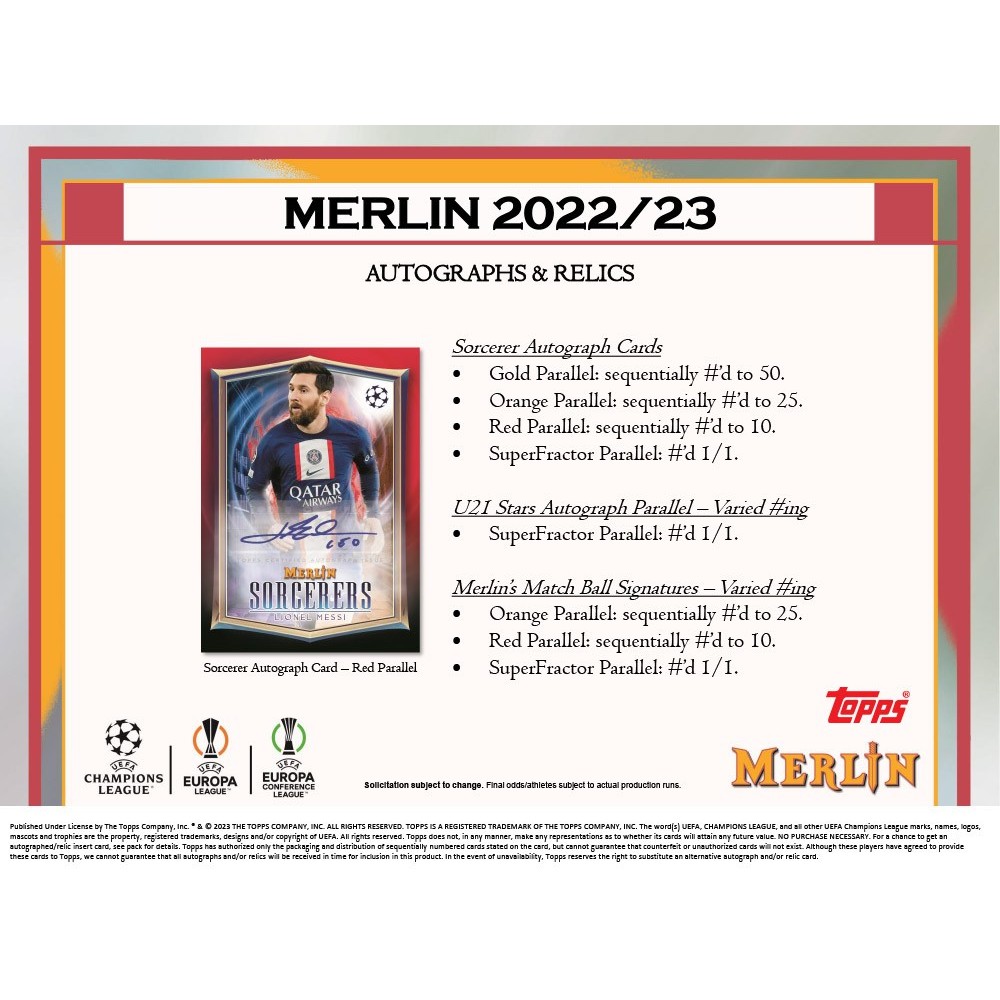 2022-23 Topps UEFA Club Competitions Merlin Chrome Soccer Hobby 12 