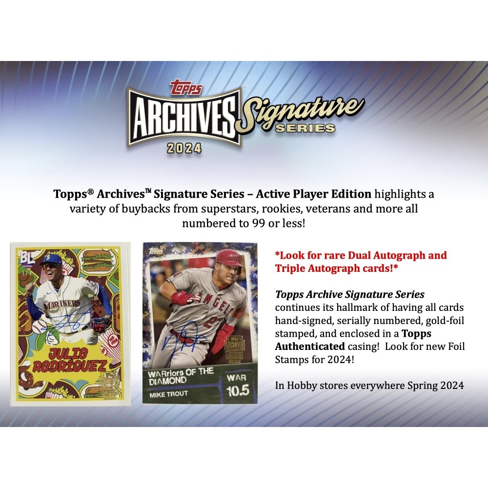 2024 Topps Archives Signature Series Active Players Edition Baseball