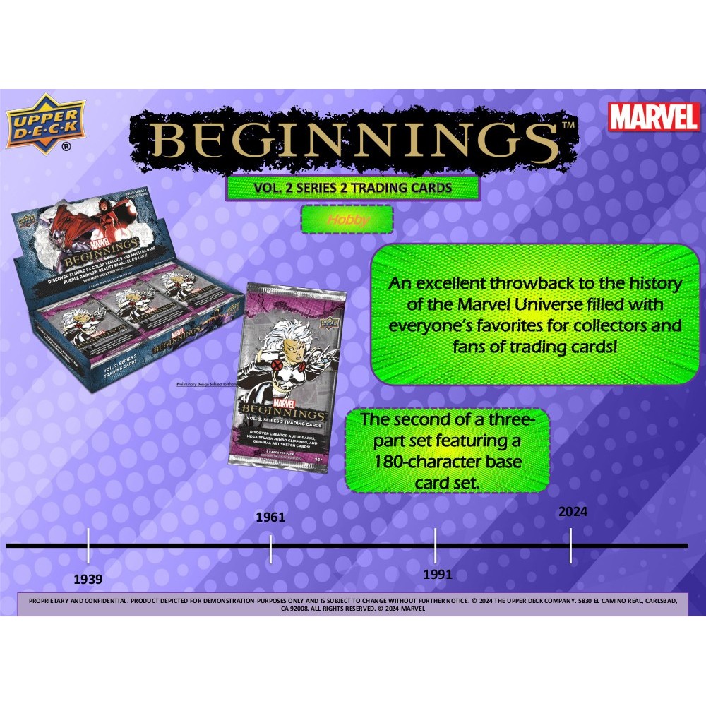 2024 Upper Deck Marvel Beginnings Volume 2 Series 2 Hobby Box Steel