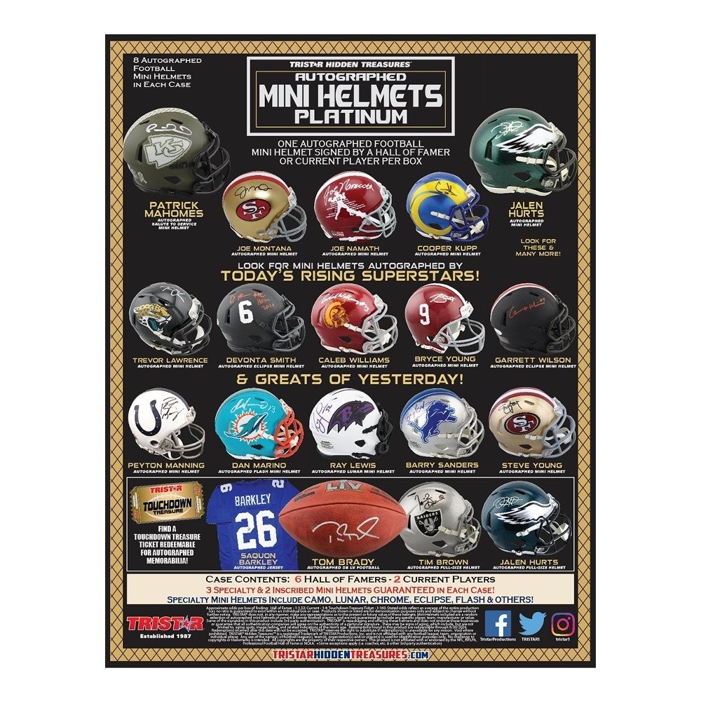 2023 Tristar Hidden Treasures Football Mini Helmet Platinum