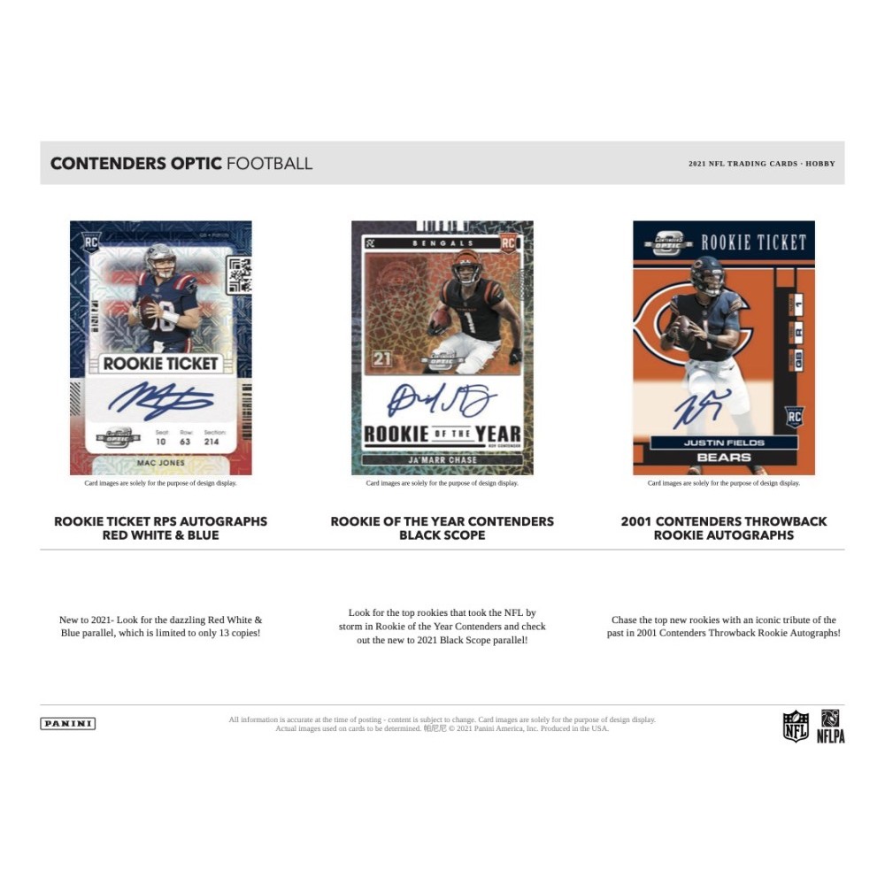 2021 Panini Contenders Optic Football Hobby 20-Box Case