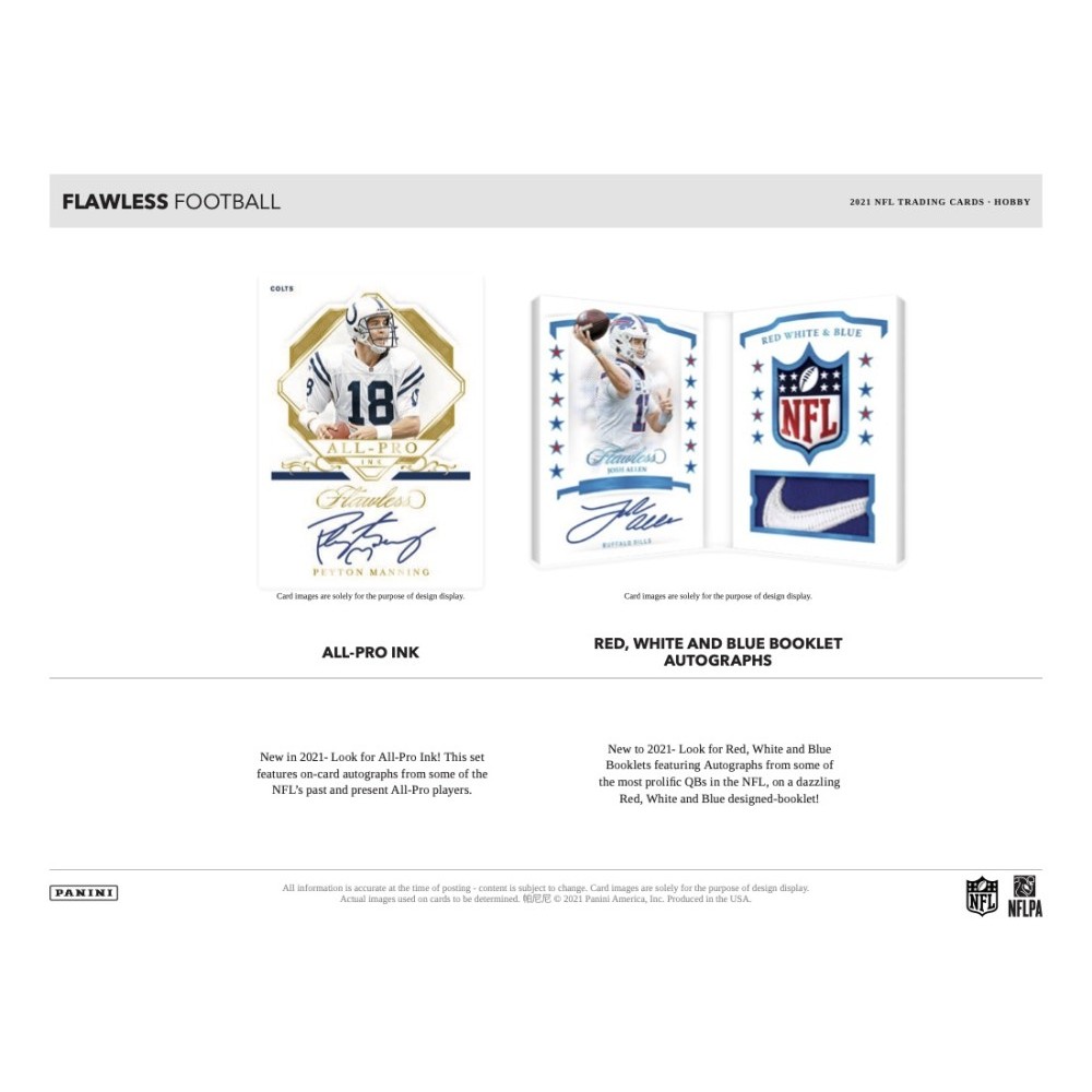 2021 Panini Flawless Football Checklist, Team Set Lists, Hobby Box Info