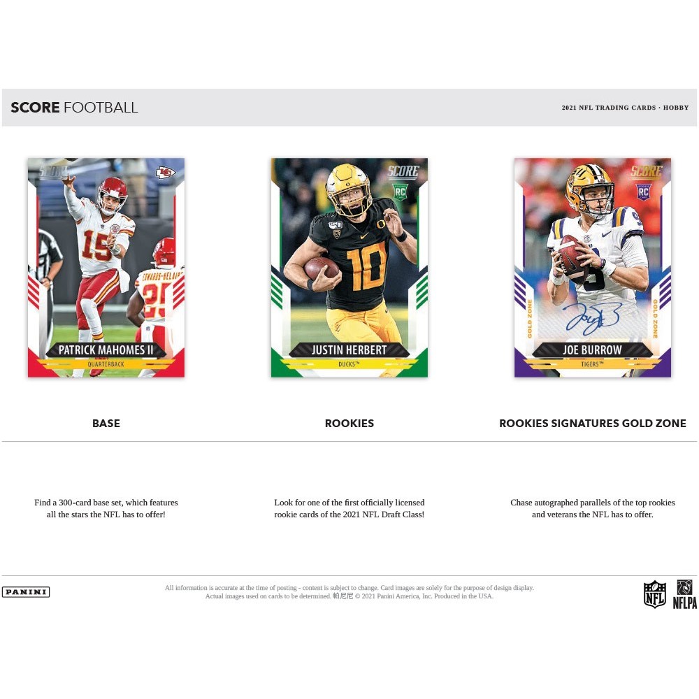 Panini Score NFL 2021 Boîte de 60 cartes par boîte : : Sports et  Plein air