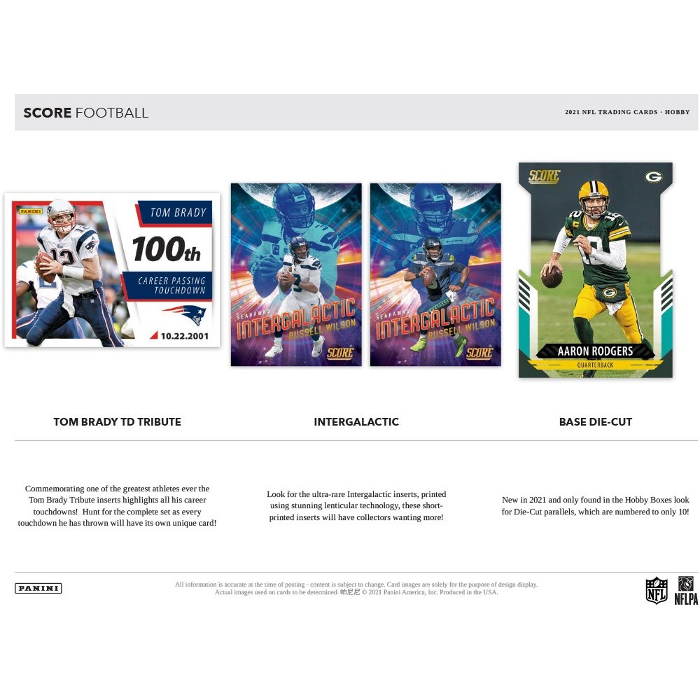 2021 Panini Score NFL Football HOBBY box (10 pks/bx) : Everything Else 