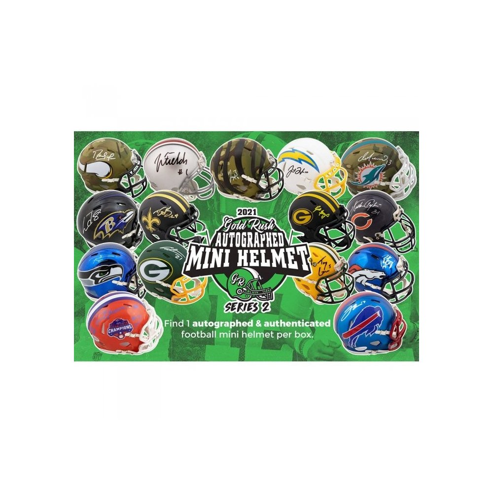 2021 Gold Rush Autographed Mini Helmet Football Specialty Edition Series 2  Box