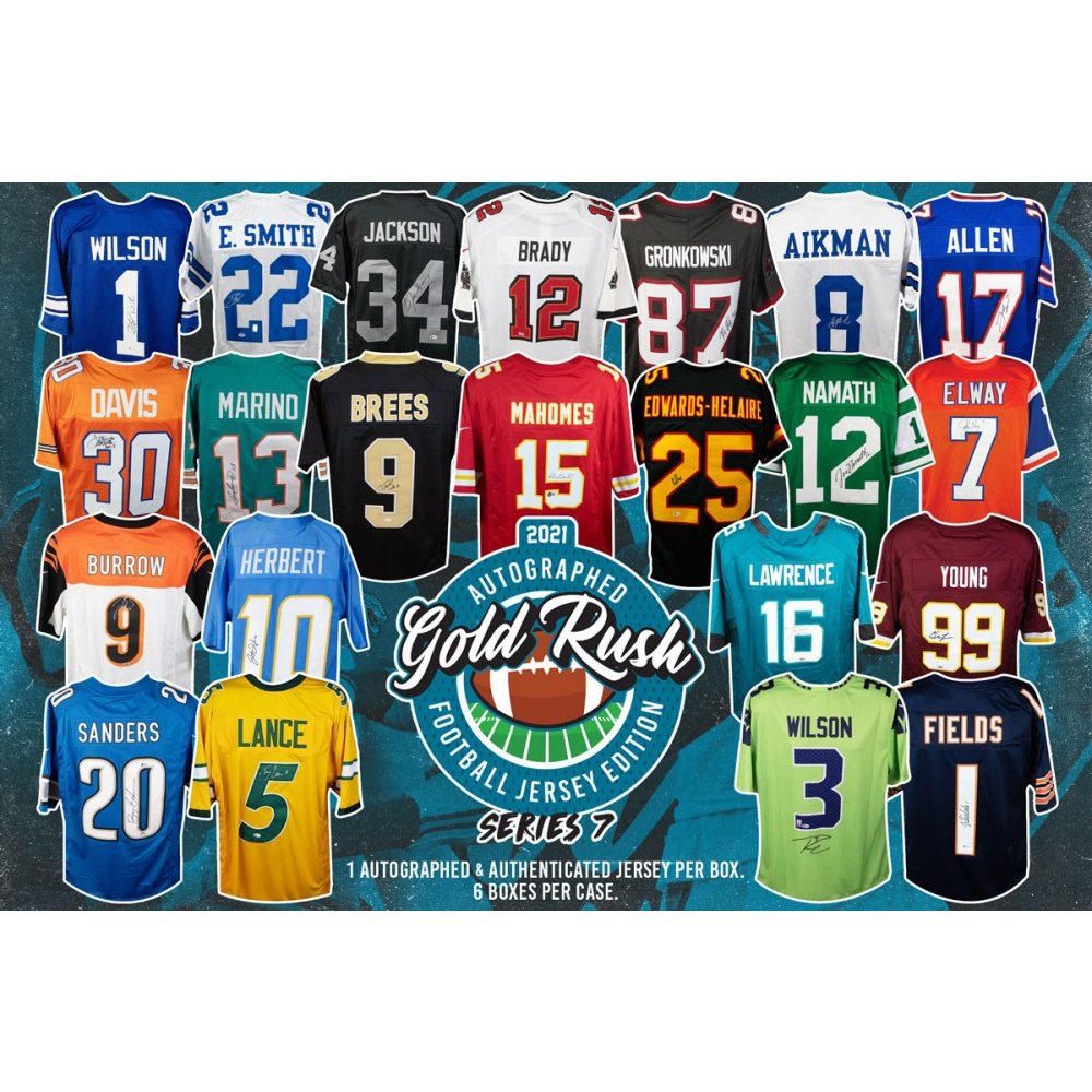 2021 Gold Rush Autographed Football Jersey Edition Series 7 Box Steel