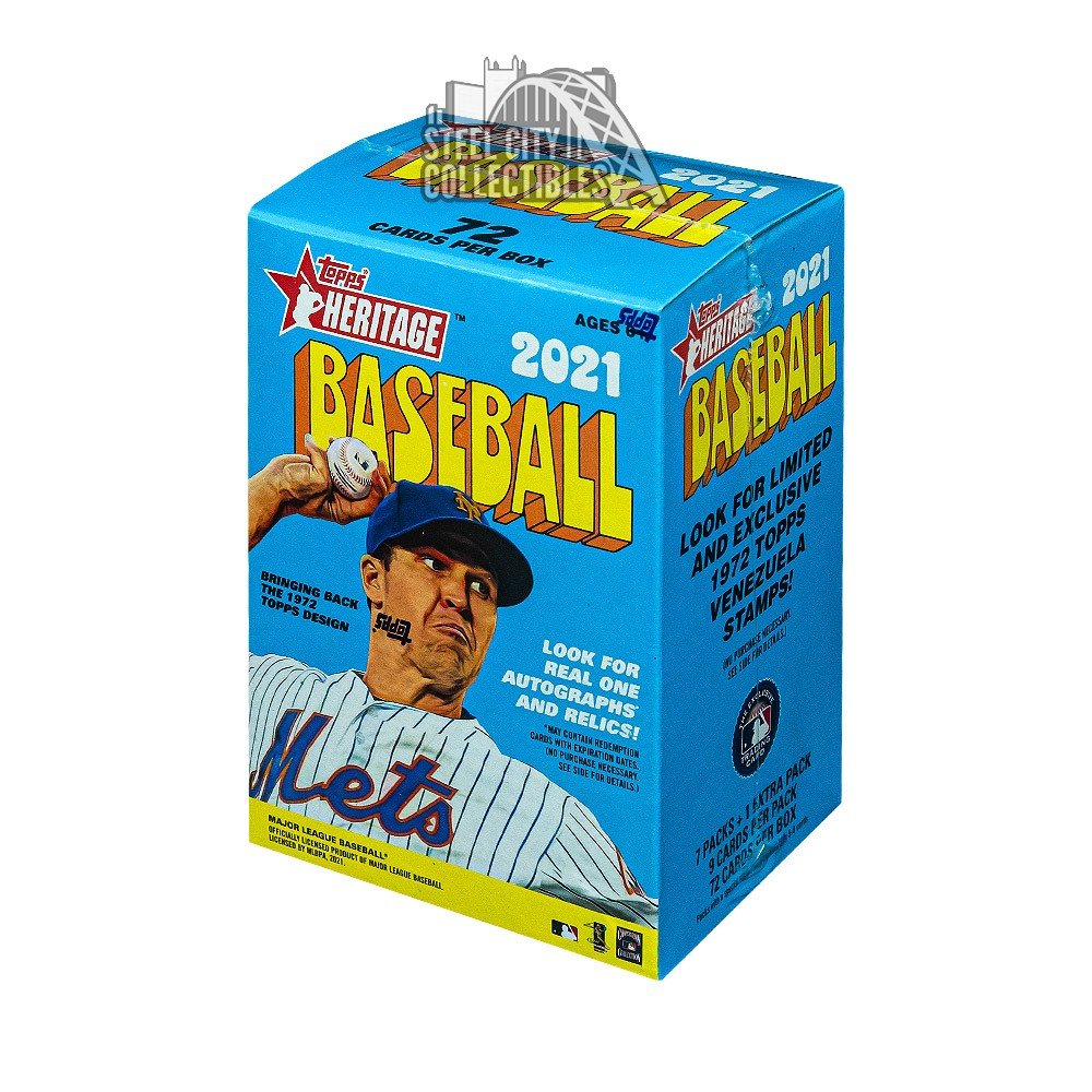 2021 Topps Heritage Baseball 8 Pack Blaster Box Steel City Collectibles