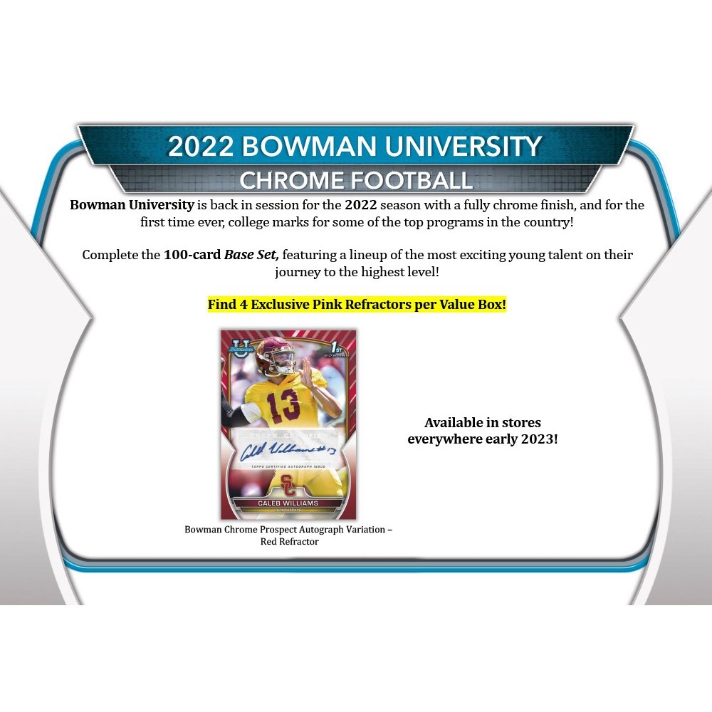 2022 Bowman University Chrome Football Blaster Box Steel City