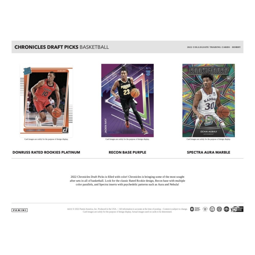 2021-22 Panini Chronicles Draft Picks Basketball Checklist, Boxes