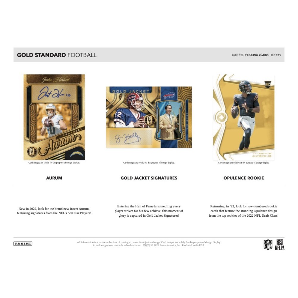 2023 Panini Gold Standard Football Checklist, Hobby Box Info