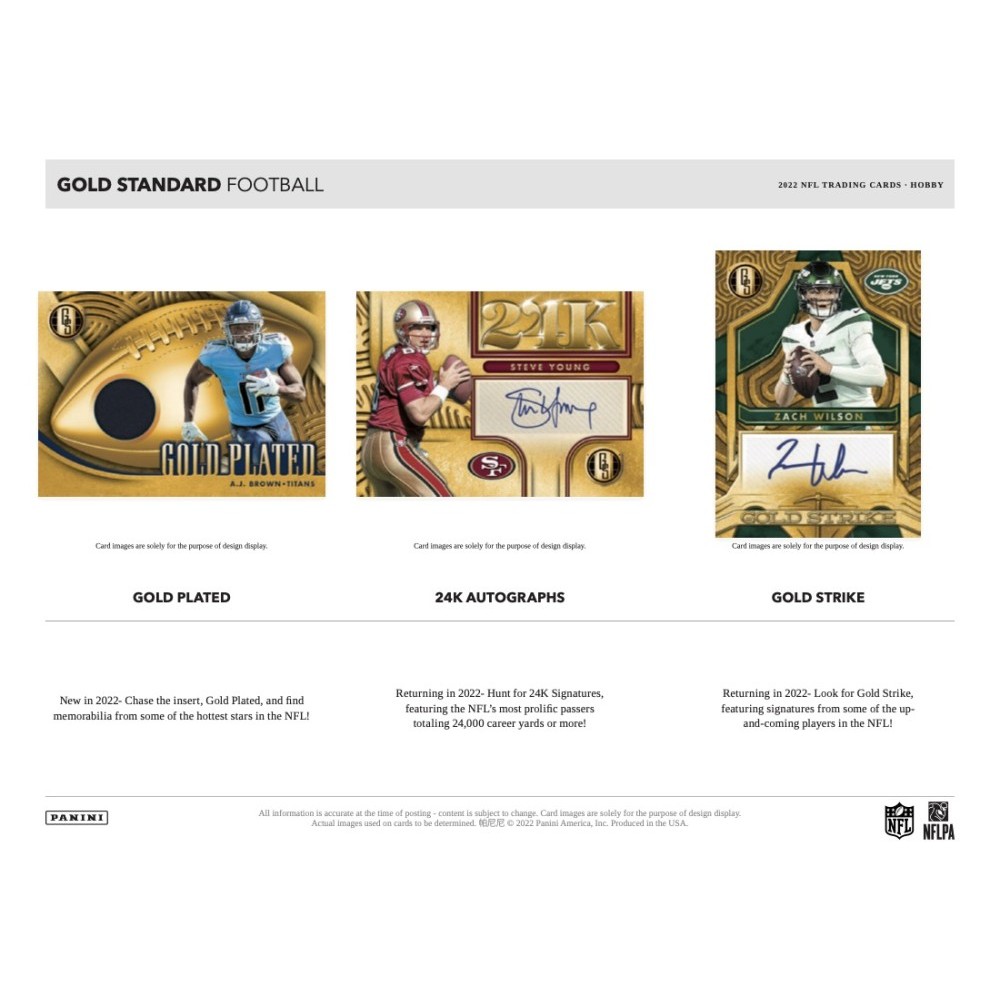 2023 Panini Gold Standard Football Checklist, Hobby Box Info