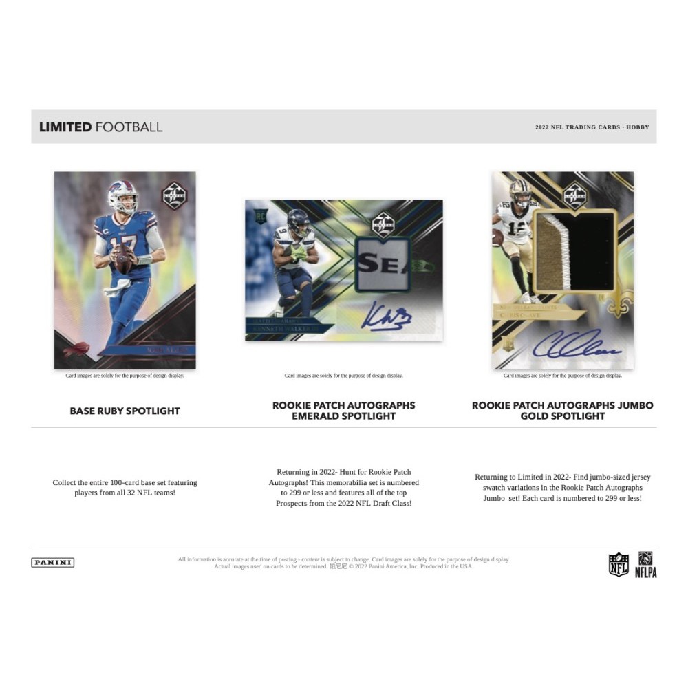 AVAILABLE TOMORROW (4/5)  2022 Limited NFL Football (HOBBY) – The Knight's  Lance