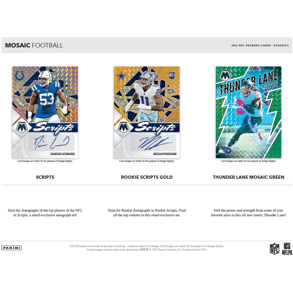 2022 Panini Mosaic Football 6-Pack Hobby Blaster Box (Red Inserts!) ( Fanatics)