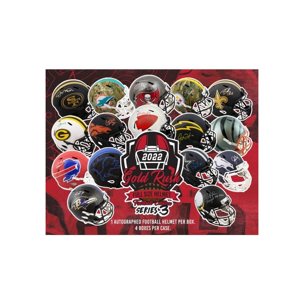 2022 Gold Rush Autographed Full Size Football Helmet Edition Series 3 Box