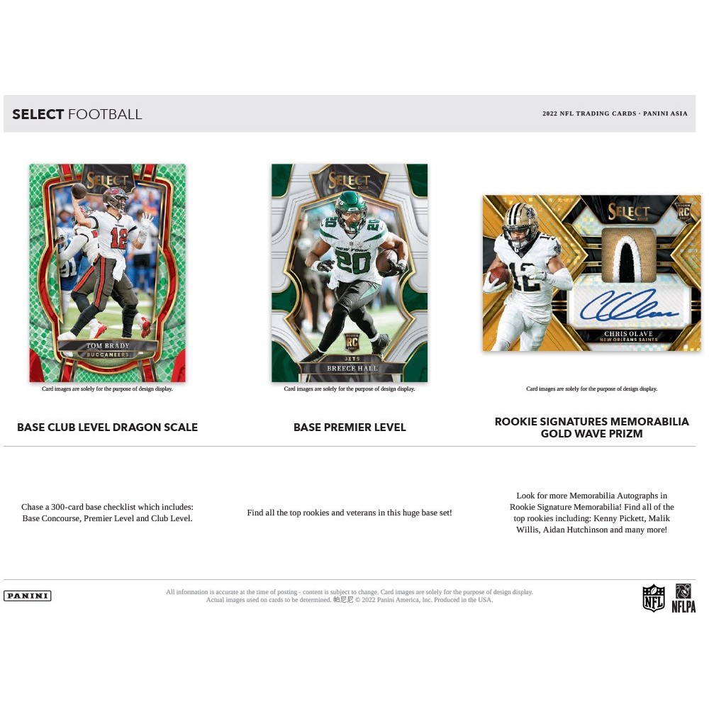 2022 Panini Select Football Checklist, Team Set Lists, Box Info