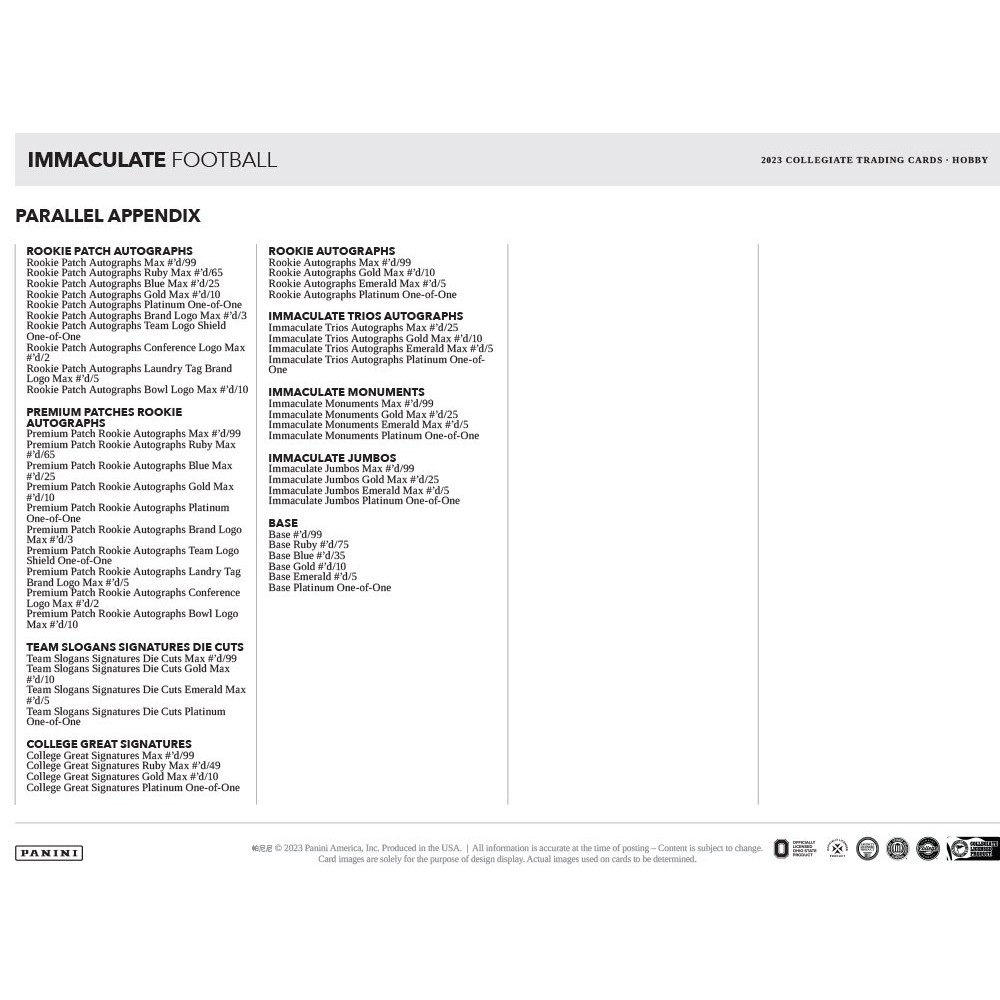 2021 Panini Immaculate Collection Collegiate Football Hobby Box - The  Baseball Card King, Inc.