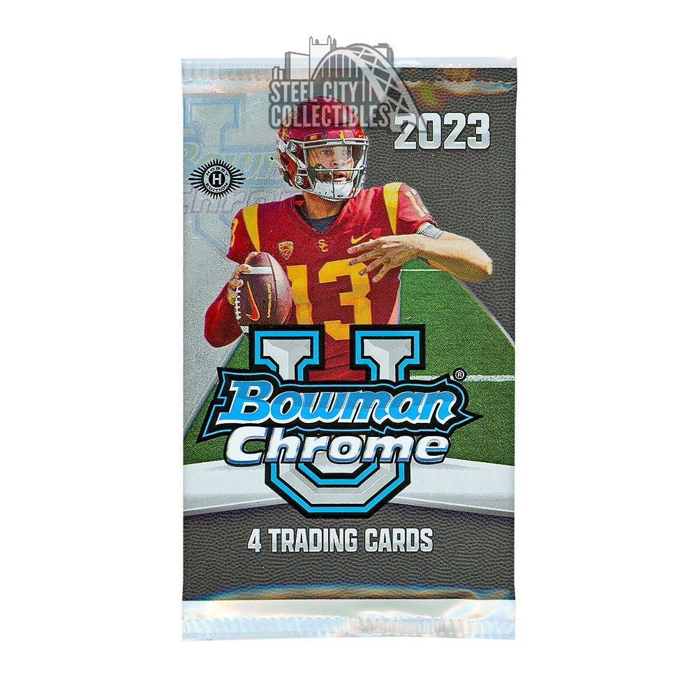 2023 Bowman University Chrome Football Hobby Pack Steel City Collectibles