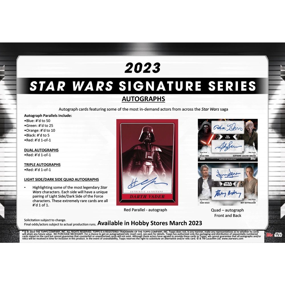 2023 Topps Star Wars Signature Series Hobby Box Steel City