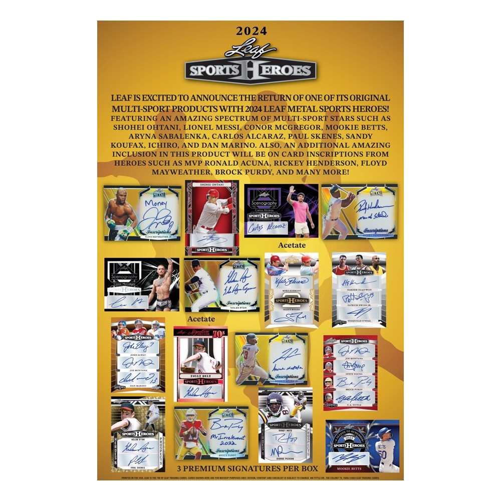 2024 Leaf Sports Heroes Hobby Box Steel City Collectibles