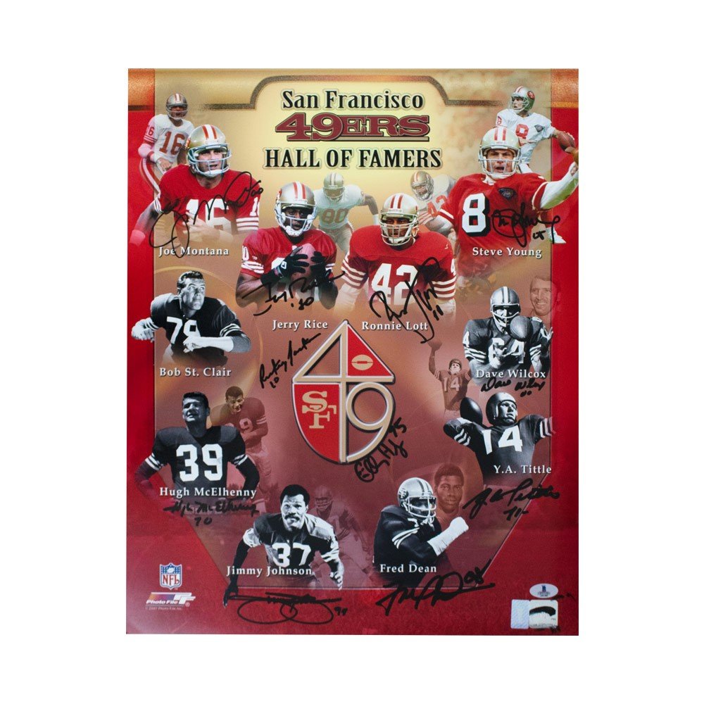 San Francisco 49ers Hall Of Famers Autographed 16x20 Photo - BAS LOA
