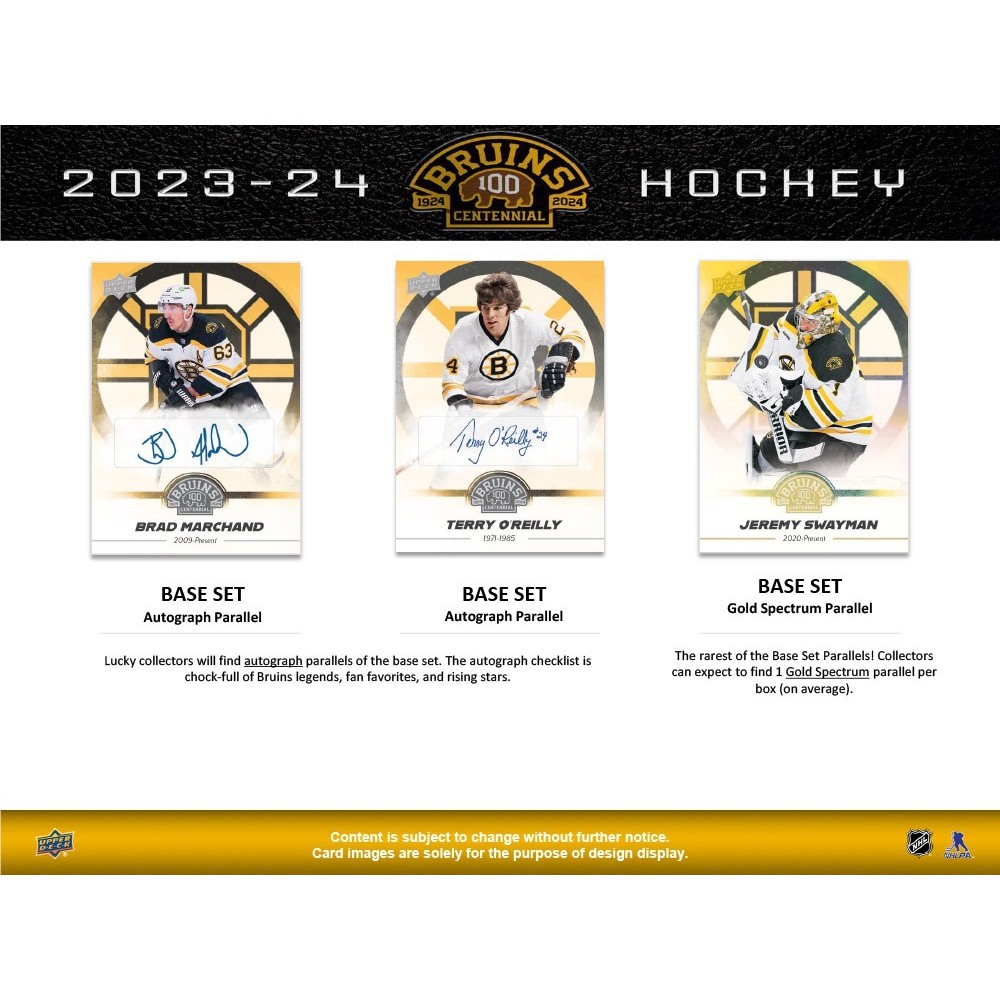 2023-24 Upper Deck Boston Bruins Centennial Checklist, Set Info
