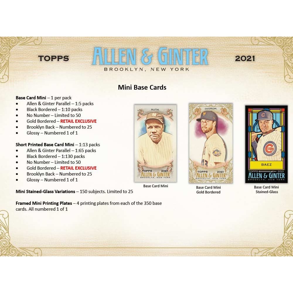 2021 Topps Allen & Ginter Baseball 24 Pack Retail Box | Steel City  Collectibles