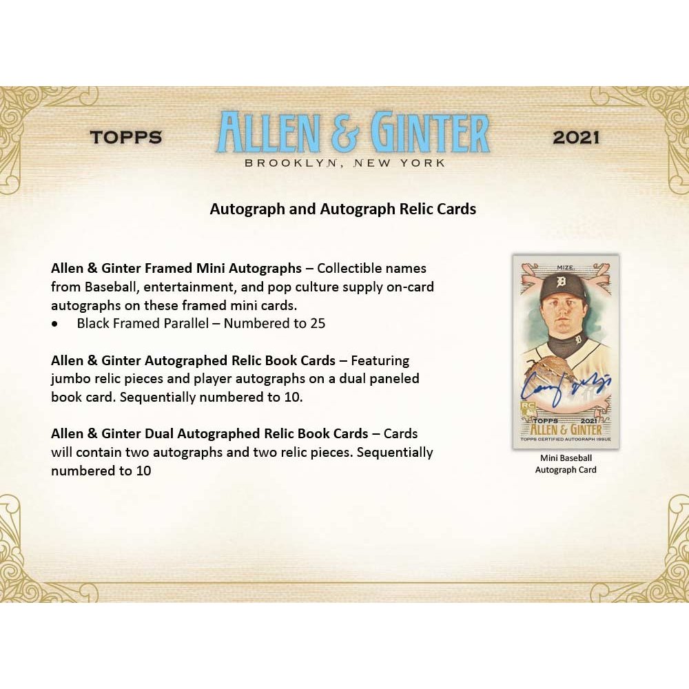 2021 Topps Allen & Ginter Baseball 24 Pack Retail Box