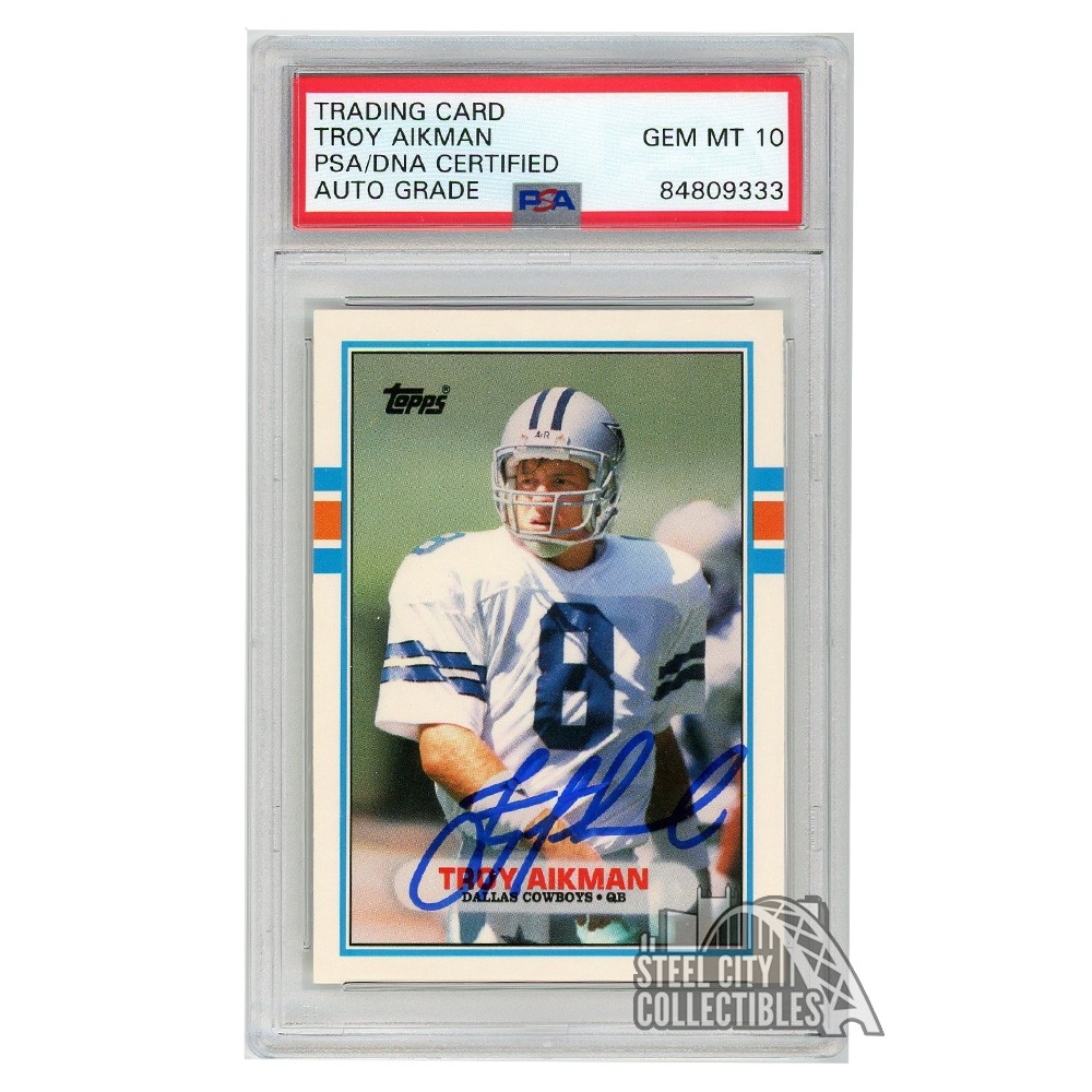 Troy Aikman Autographed 1989 Topps Traded Rookie Card #70T Dallas Cowboys  Auto Grade Gem Mint 10 Beckett BAS Stock #181873 - Football Slabbed  Autographed Rookie Cards at 's Sports Collectibles Store