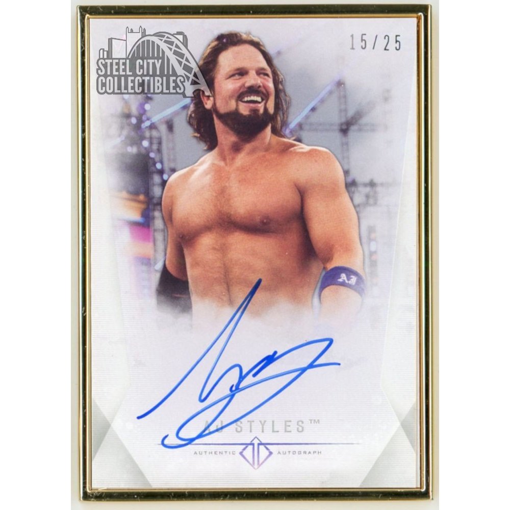 AJ Styler Mat Used Autographed Relic TNA Impact buy WWE NJPW 235/1525