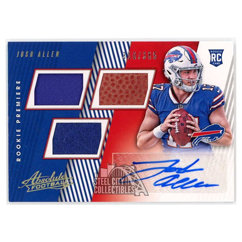 Josh Allen 2018 Panini Absolute Rookie Premiere Triple Relic Autograph ...