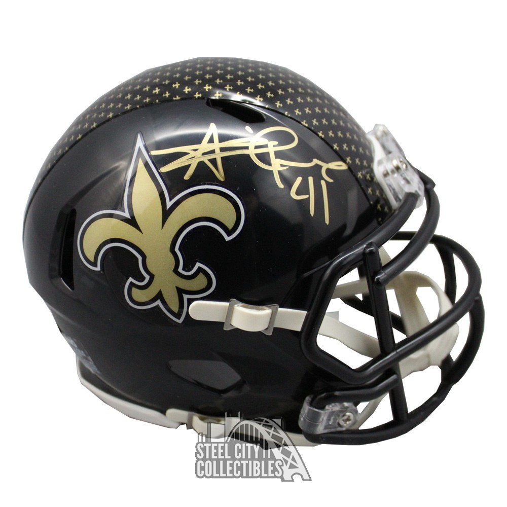 Alvin Kamara New Orleans Saints Signed Flat Black Mini Helmet (BAS