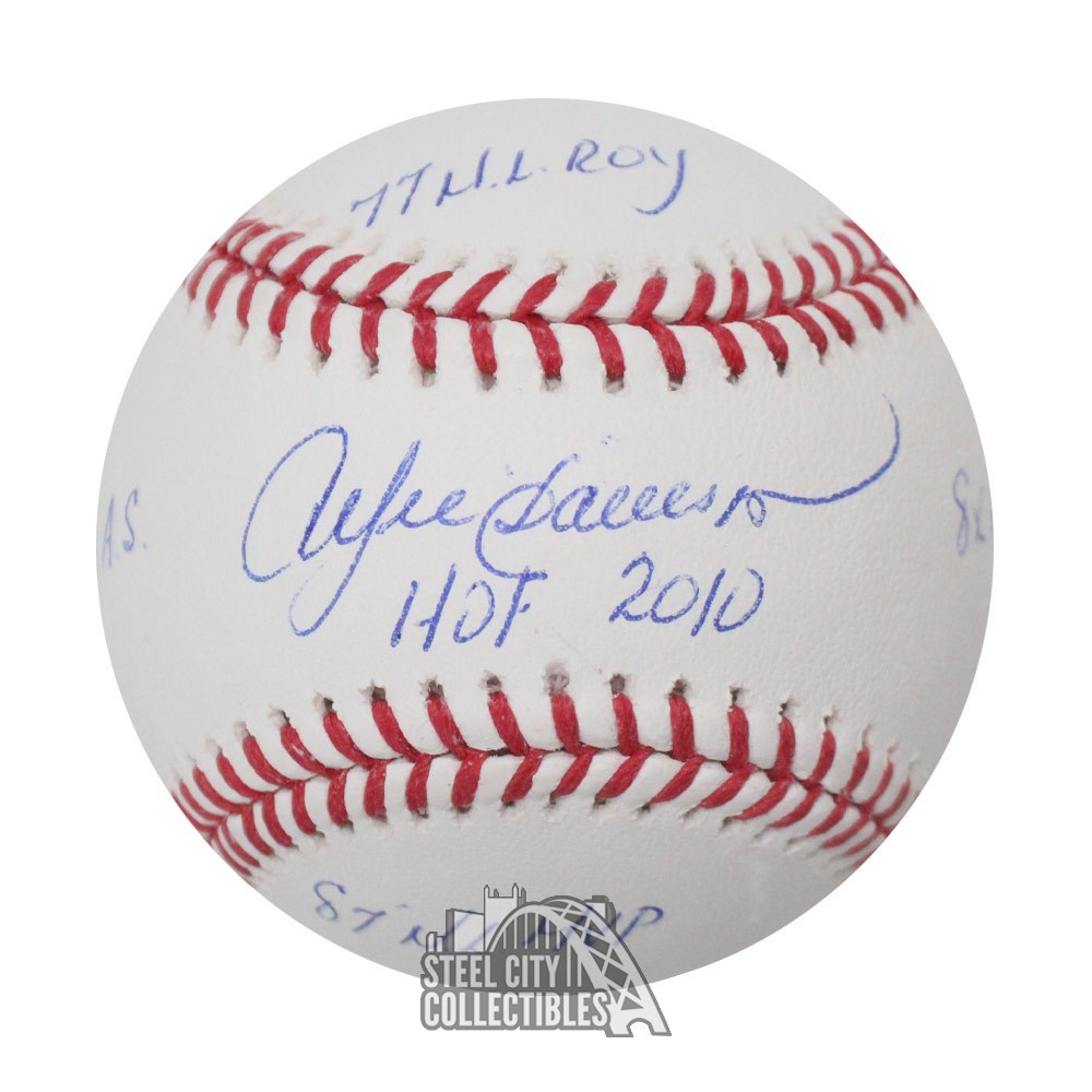 Andre Dawson Autographed Florida Mitchell & Ness Teal Baseball Jersey (Medium) - BAS