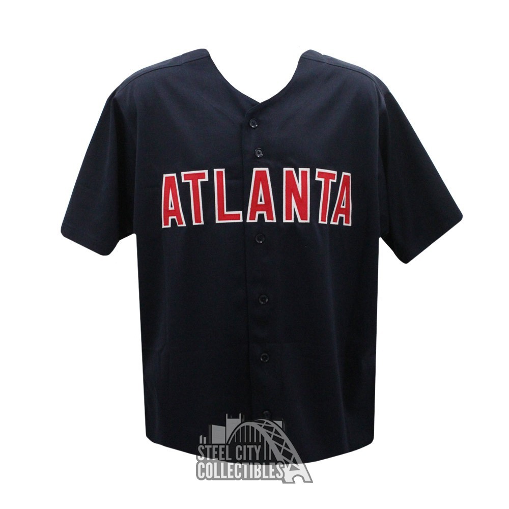 Andruw Jones Autographed Atlanta Navy Custom Baseball Jersey - BAS