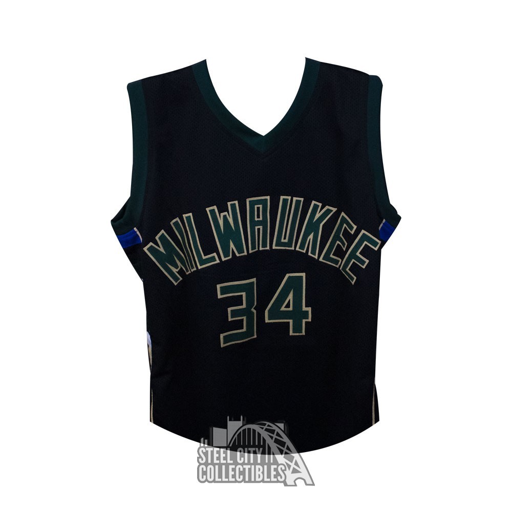 Giannis Antetokounmpo Autographed Milwaukee Bucks Custom Black Basketball  Jersey - JSA COA at 's Sports Collectibles Store