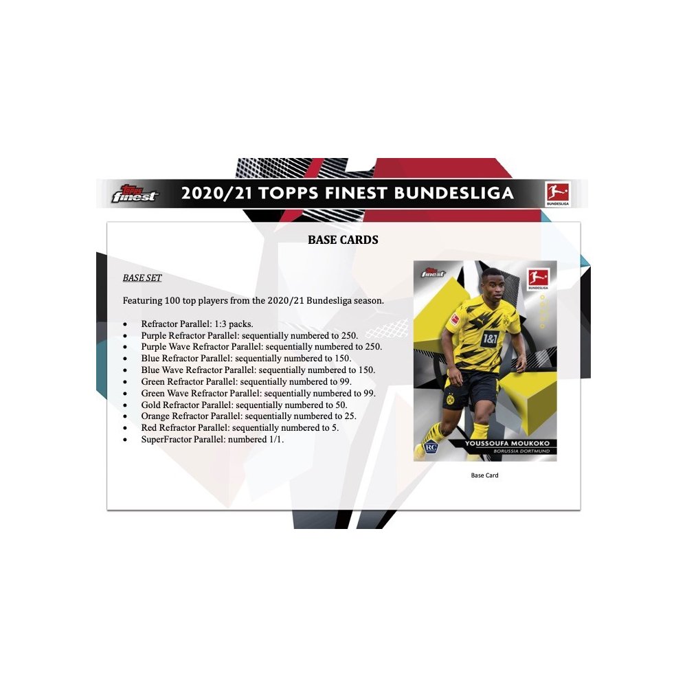 2020-21 Topps Finest Bundesliga Soccer Hobby Box | Steel City