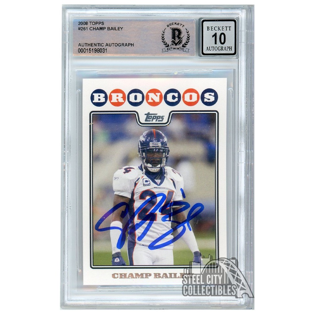 Champ Bailey 2008 Topps Autograph Card #261 BAS 10