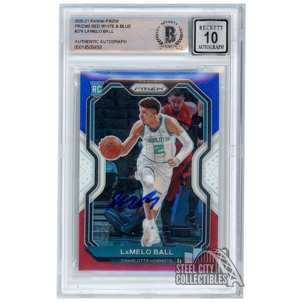 LaMelo Ball 202021 Panini Prizm Red White & Blue Autograph RC Card