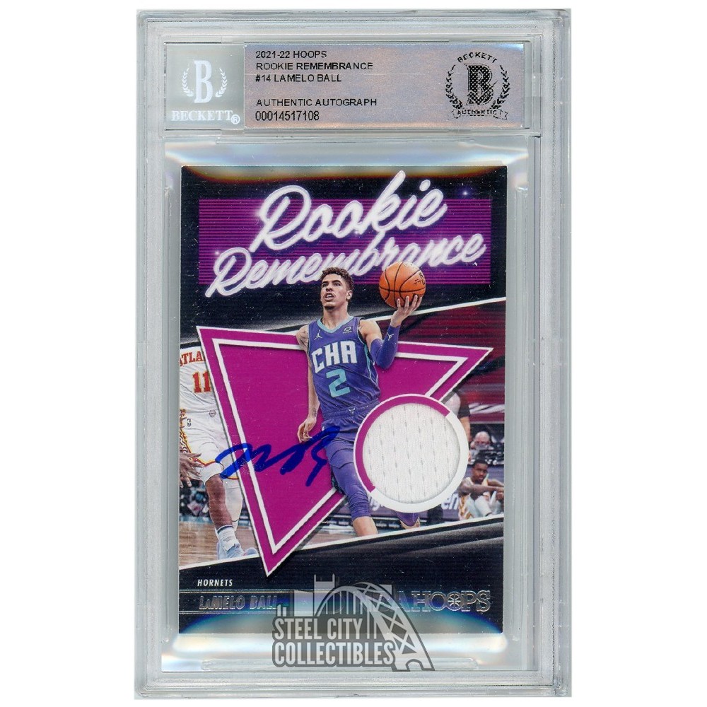 LaMelo Ball 2021-22 Panini Hoops Rookie Remembrance Jersey Autograph Card  #14 BAS