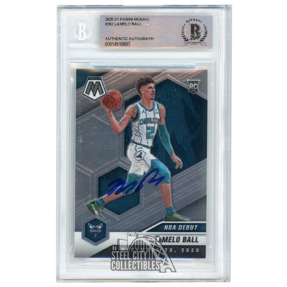 LaMelo Ball 2020-21 Panini Mosaic NBA Debut Autograph RC Card #262 BAS