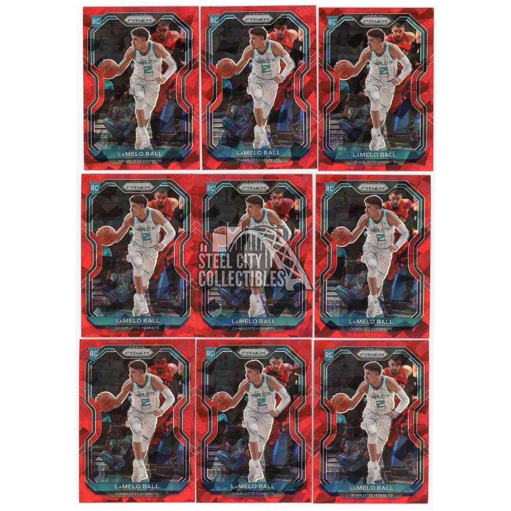 LaMelo Ball 202021 Panini Prizm Red Ice Rookie Card 278 9 Count Lot